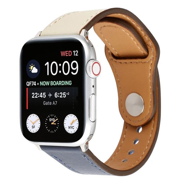 Apple Watch Series 4 40mm Ekte Lær Klinke Spenne Klokkereim - Grå
