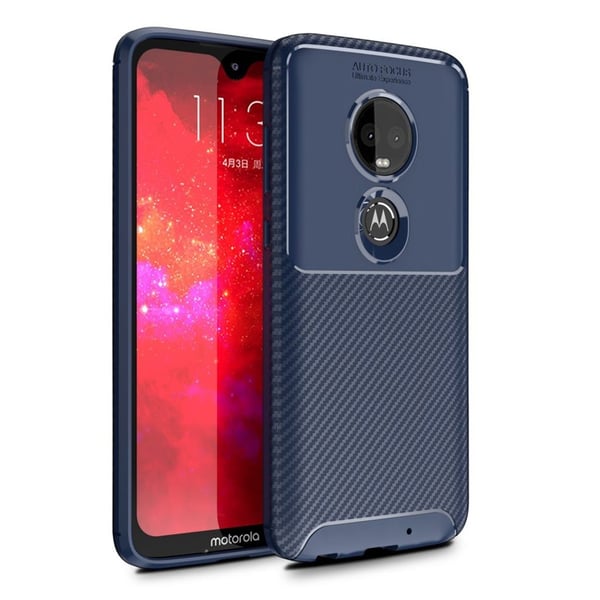 Carbon Flex Motorola Moto G7 Plus deksel - Blå