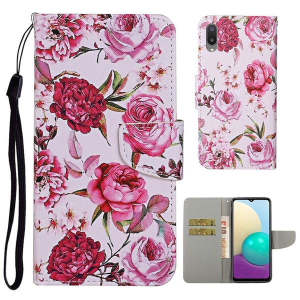 Wonderland Samsung Galaxy M02 / Samsung Galaxy A02 flip-etui - Rosa Blomster