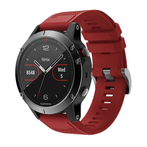Garmin Fenix 5 holdbar silikoneurrem - Rød