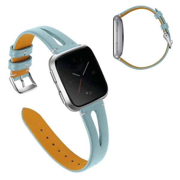 Urrem i ekte skinn til Fitbit Versa - Cyan
