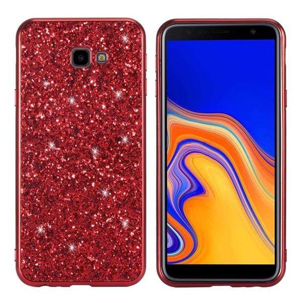 Glitter Samsung Galaxy J4 Plus (2018) cover - Rød