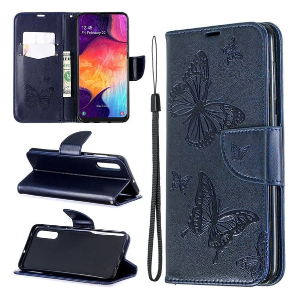 Butterfly Samsung Galaxy A50 kotelot - Sininen Butterfly Samsung Galaxy A50 kotelot - Sininen