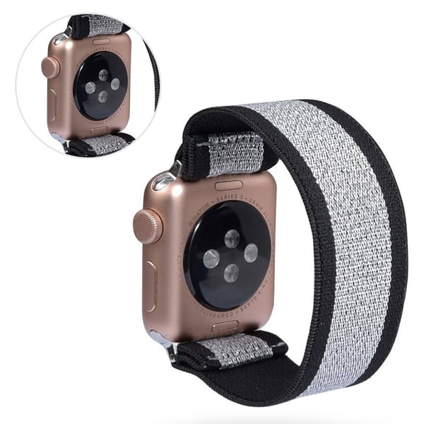 Apple Watch Series 5 / 4 44 mm nylonklokkebånd - Svart / Grå