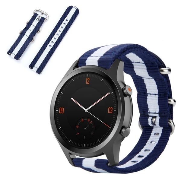 Nylonklokkearmbånd til TicWatch C2-klokke - Blå / Hvit / Blå