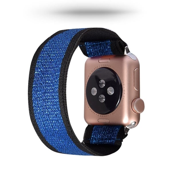 Apple Watch Series 5 / 4 44 mm nylonklokkebånd - Svart / Blå