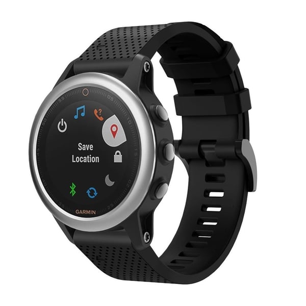 Stilfuld silikone-urrem til Garmin Fenix 5S - Sort