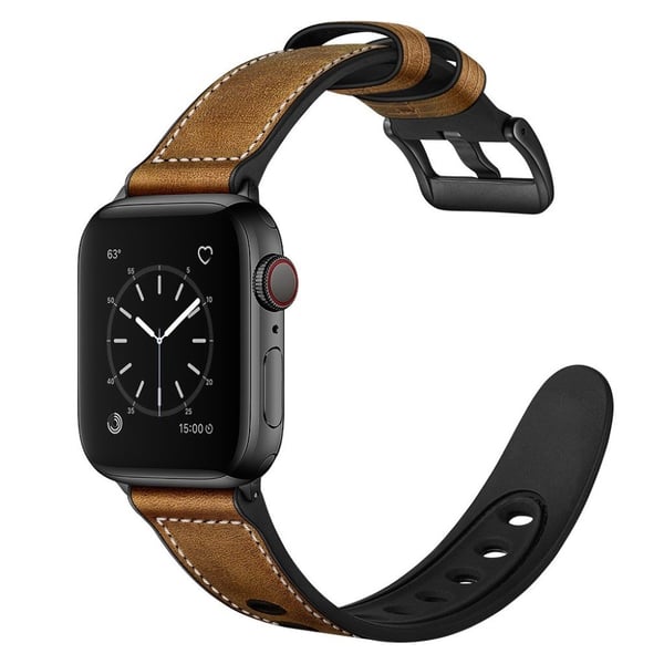 Apple Watch Series 5 / 4 40 mm unikt urarmbånd i ekte skinn - Mørkebrun