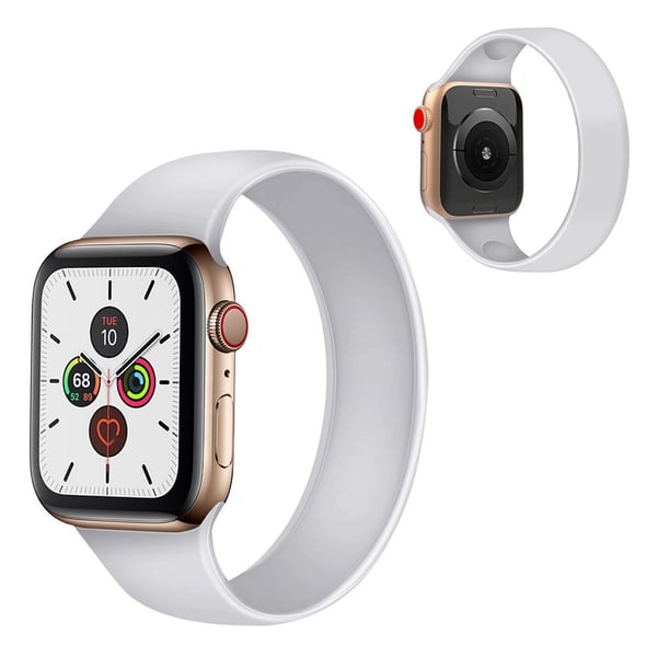 Apple Watch Series 5 / 4 40 mm silikon flex-klokkebånd - Hvit Størrelse: M