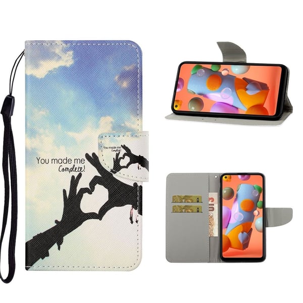 Wonderland Samsung Galaxy A21s flip kuoret - Rakkaus Sydän Ele