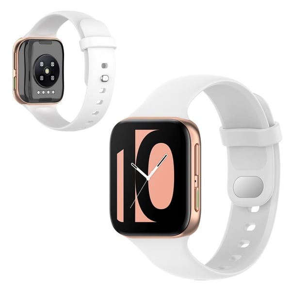 Oppo Watch (46 mm) enkelt silikonarmbånd - Hvit