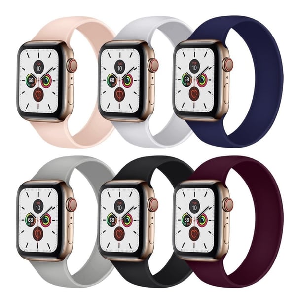 Elegant silikoneurrem til Apple Watch Series 5 / 4 44mm - Sort Størrelse: M