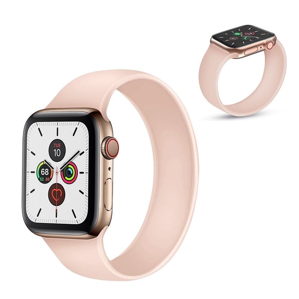 Elegant silikonklokkebånd for Apple Watch Series 5 / 4 44mm - Rosa Størrelse: M