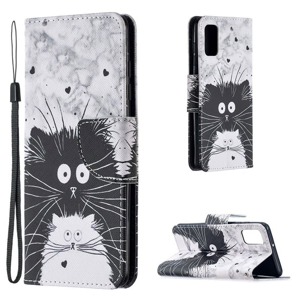 Wonderland Samsung Galaxy A72 5G Flippetui - Black og Hvit Katt