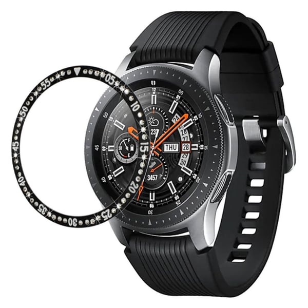 Samsung Galaxy Watch (46mm) Rhinsten rustfrit stål bezel - Sort Samsung Galaxy Watch (46mm) Rhinsten rustfrit stål bezel - Sort