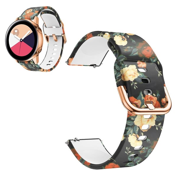 Fargerikt mønster silikonklokkebånd for Amazfit og Samsung-klokke - Rose