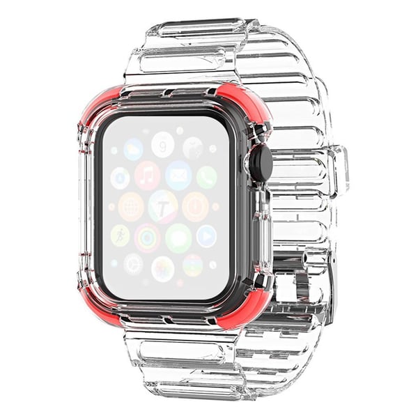 Apple Watch Series 6 / 5 44 mm klokkebånd med klar fargekant - Rød