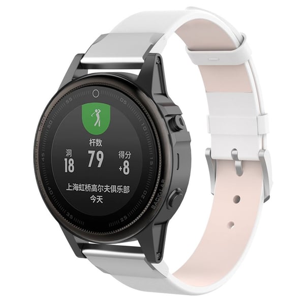 Garmin Fenix 5S aito nahkakellonauha - Valkoinen