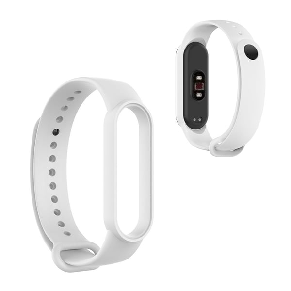 Xiaomi Mi Smart Band 6 / 5 glossy silicone watch band - White