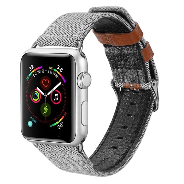 Dux Ducis Apple Watch Series 5 44mm Skinn Klokke Armbånd - Grå
