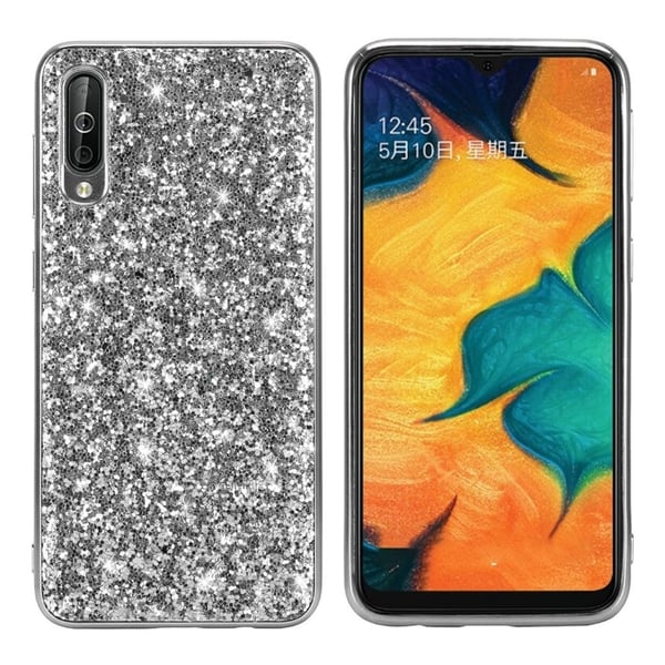 Glitter Samsung Galaxy A50 deksel - Sølv