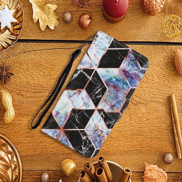 Wonderland Xiaomi Redmi 9C Flippetui - Svart Geometri