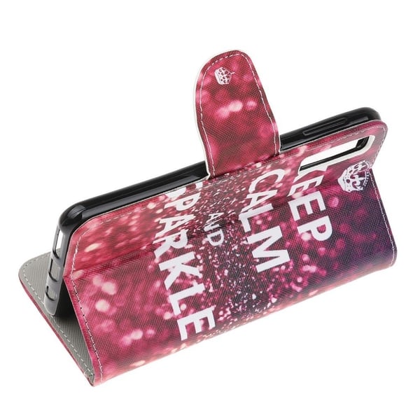 Wonderland Samsung Galaxy A70 flip veske - Sitat Keep Calm and Sparkle