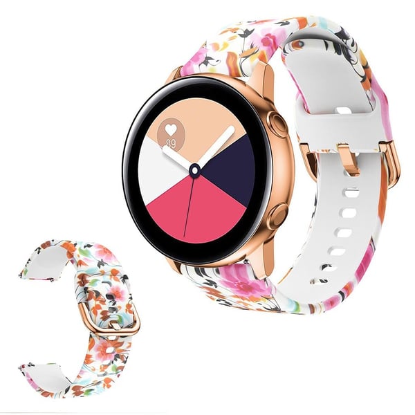 Pittoresk mønster silikonklokkebånd for Amazfit og Samsung-klokke - Fugl Og Blomst