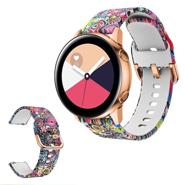 Pittoresk mønster silikonklokkebånd for Amazfit og Samsung-klokke - Fargerike Maneter