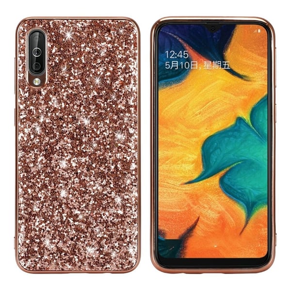 Glitter Samsung Galaxy A50 cover - Rødguld