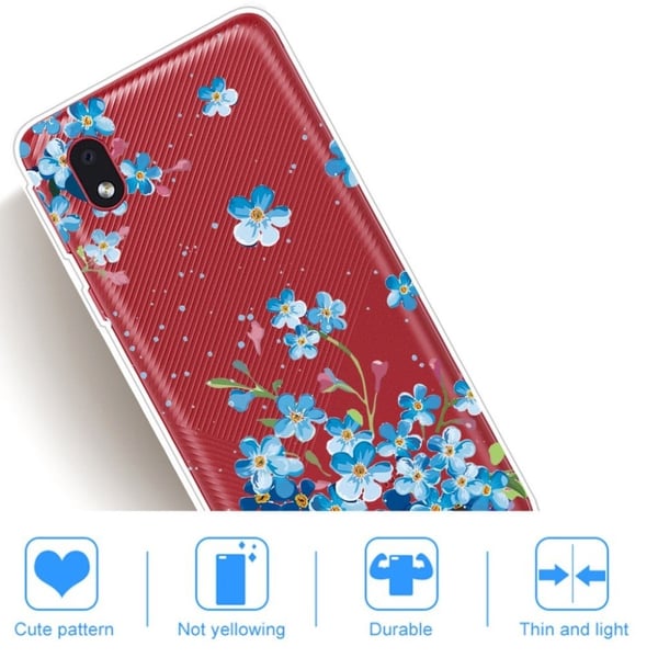 Deco Samsung Galaxy A01 Core Etui - Blå Blomst
