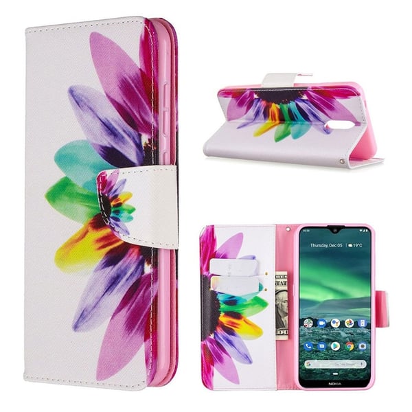 Wonderland Nokia 2.3 flip-etui - Kronbladmønster