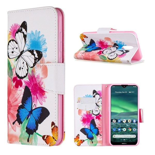 Wonderland Nokia 2.3 flip-etui - Sommerfugler Og Blomster
