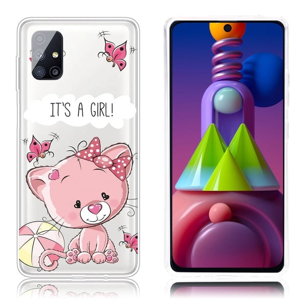 Deco Samsung Galaxy M51 Etui - Rosa Katt