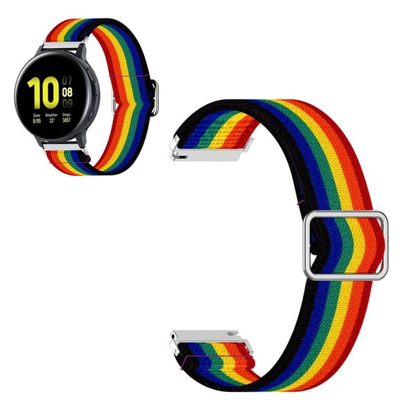 22 mm nylonklokkebånd for Huawei og Samsung-klokke - Regnbue