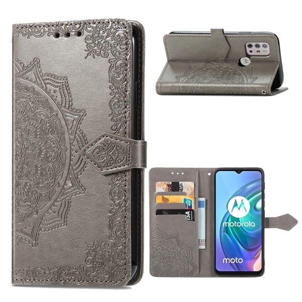 Butterfly Motorola Moto G10 skinnveske - Grå