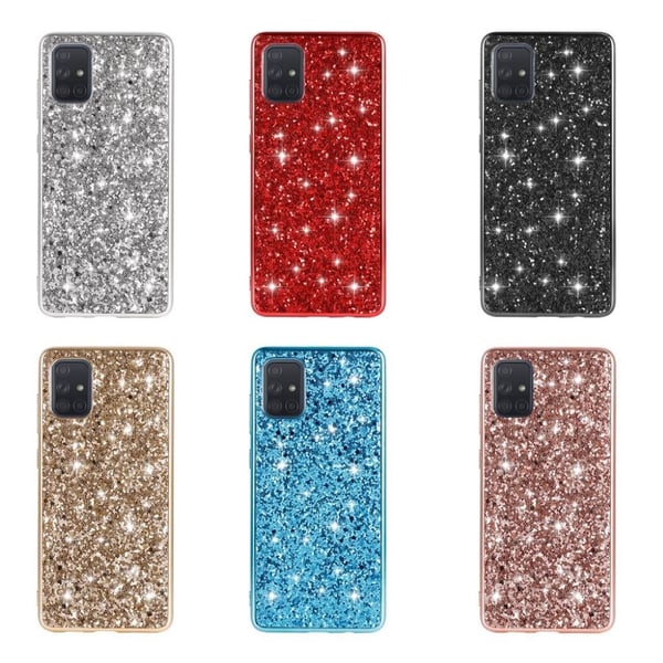 Glitter Samsung Galaxy S10 Lite Etui - Rød