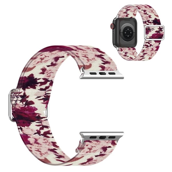Apple Watch Series 6 / 5 44 mm elastisk nylonmønsterarmbånd - Pion