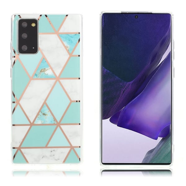 Marble Samsung Galaxy Note 20 Etui - Grønn / Hvit