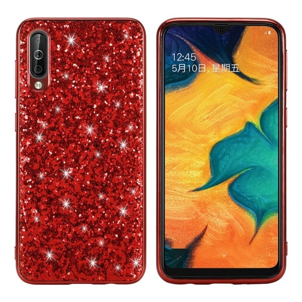 Glitter Samsung Galaxy A50 deksel - Rød Glitter Samsung Galaxy A50 deksel - Rød