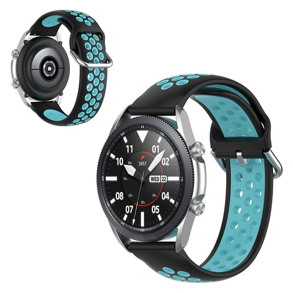 Samsung Galaxy Watch 3 (41 mm) tofarget klokkerem i silikon - Svart / Blå