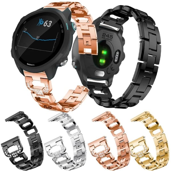 Garmin Forerunner 245 X-Form Rhinestone Klokkereim - Svart