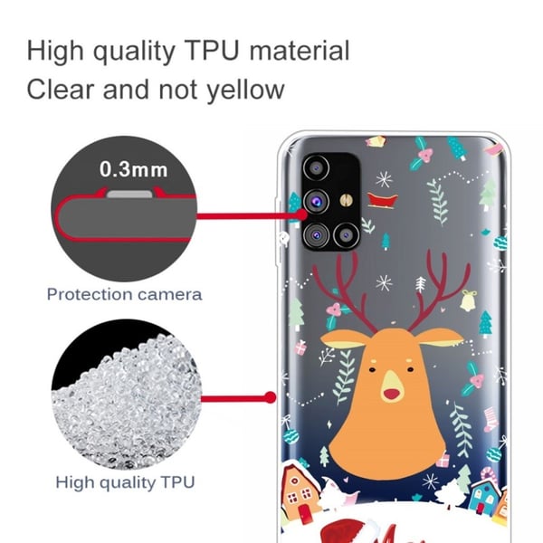 Juletaske til Samsung Galaxy M31s - Lysebrun Elg