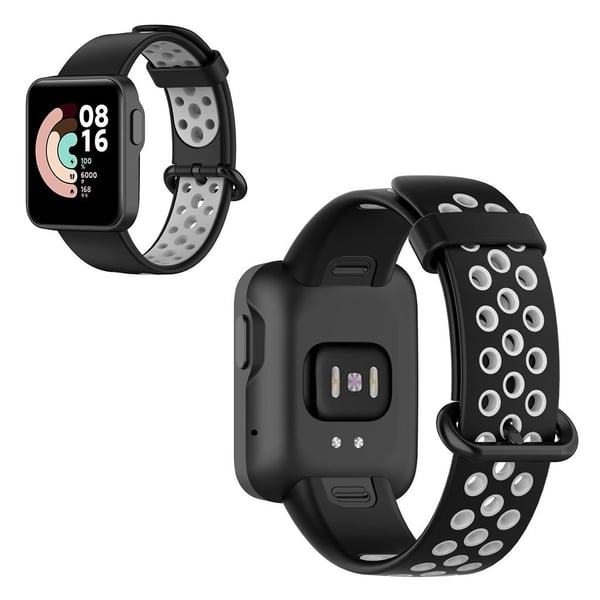 Xiaomi Mi Watch Lite / Redmi Watch tofarget silikonklokkebånd - Svart / Grå