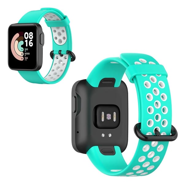 Xiaomi Mi Watch Lite / Redmi Watch tofarget silikonklokkebånd - Innsjøblå / Hvit