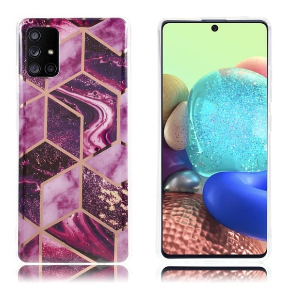 Marble Samsung Galaxy A71 5G Etui - Lilla Marble Samsung Galaxy A71 5G Etui - Lilla