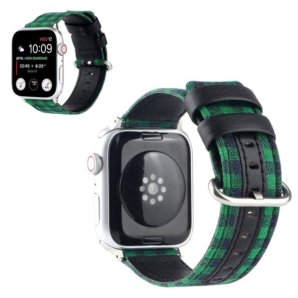Apple Watch Serie 6 / 5 44 mm armbånd med gittermønster - Grønn / Svart