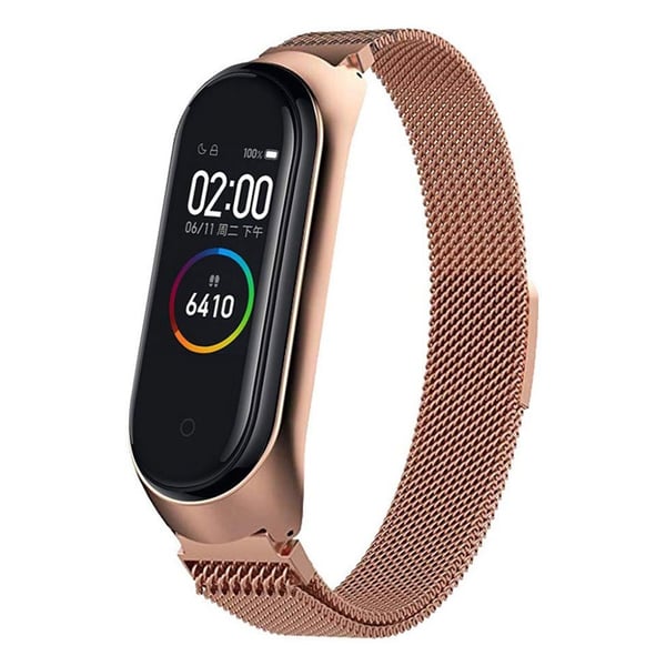 Xiaomi Mi Smart Band 4 klockarmband i milanesiskt rostfritt stål - Roséguld
