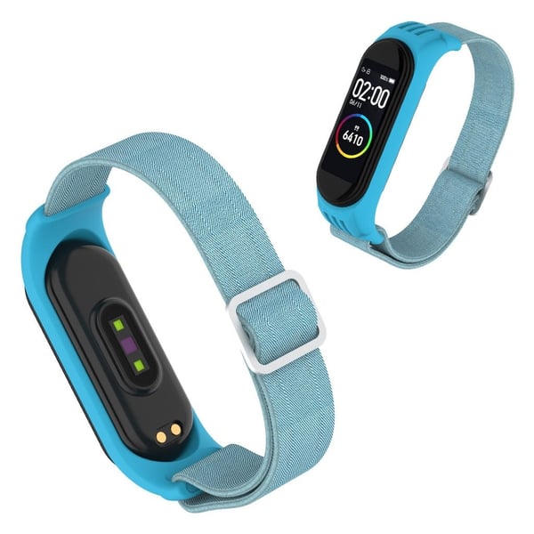Xiaomi Mi Smart Band 6 / 5 nylonklokkebånd - Lyseblå