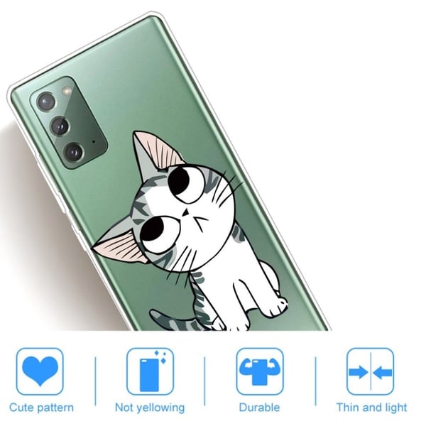 Deco Samsung Galaxy Note 20 Etui - Søt Katt